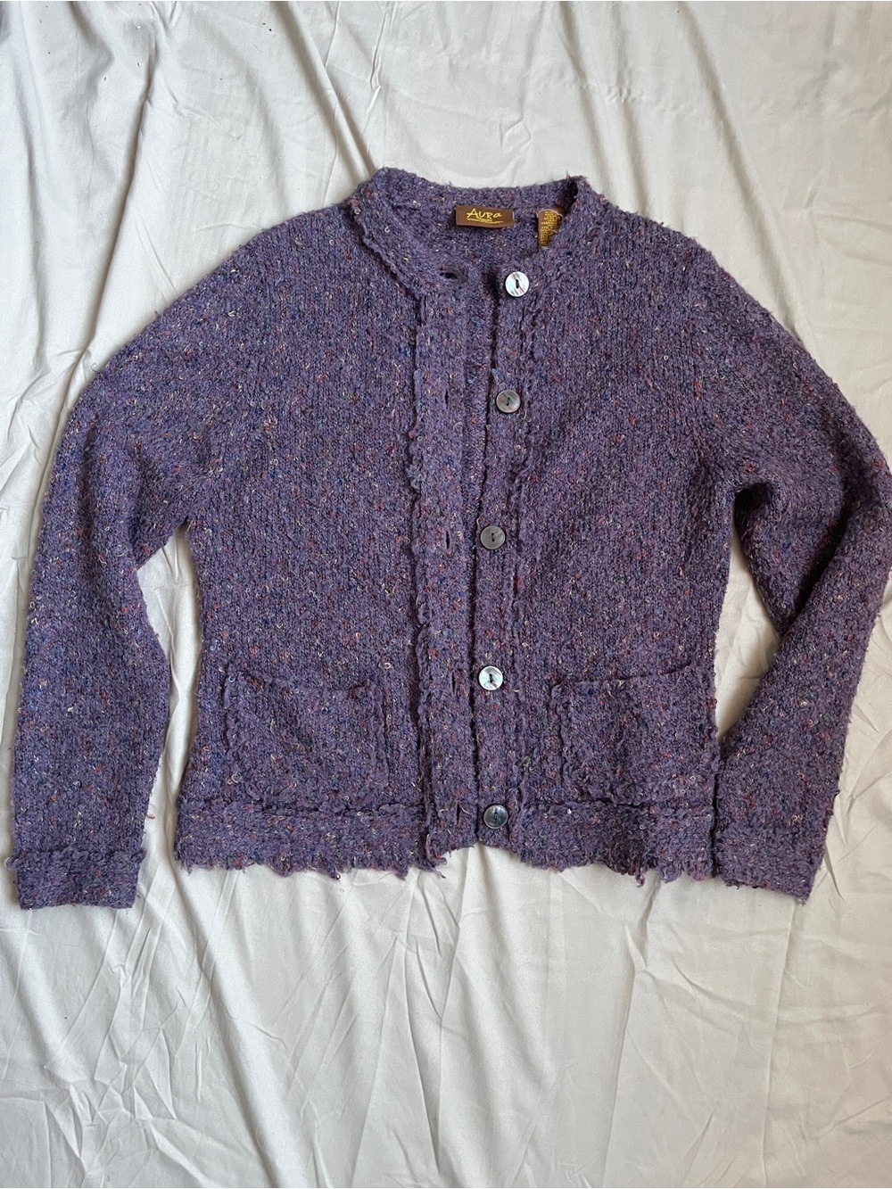 Wrangler Purple Button-Front Cardigan